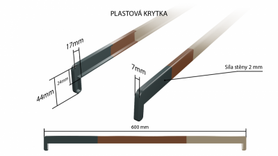 Plastová krytka obojstranná bočná 600 mm (k plastovým parapetom EKONOMY)