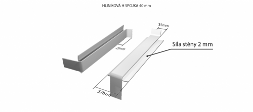 Hliníková H - spojka (k vonkajším ťahaným parapetom) NOS 40 mm