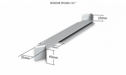 Vonkajšie pozinkované parapety nos 40 mm - Hliníková R - spojka 135° (k vonkajším pozinkovaným parapetom) NOS 40 mm