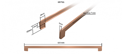 Vnútorné drevotrieskové parapety nos 40 mm - Plastová krytka obojstranná bočné 600 mm (k dřevotřískovým parapetom)