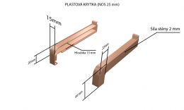 Vonkajšie hliníkové ťahané parapety nos 25 mm - Plastové krytky (pre obe strany) NOS 25 mm