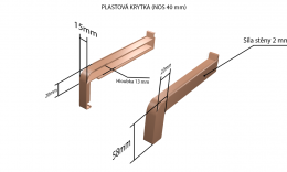 Vonkajšie hliníkové ťahané parapety nos 40 mm - Plastové krytky (pre obe strany) NOS 40 mm